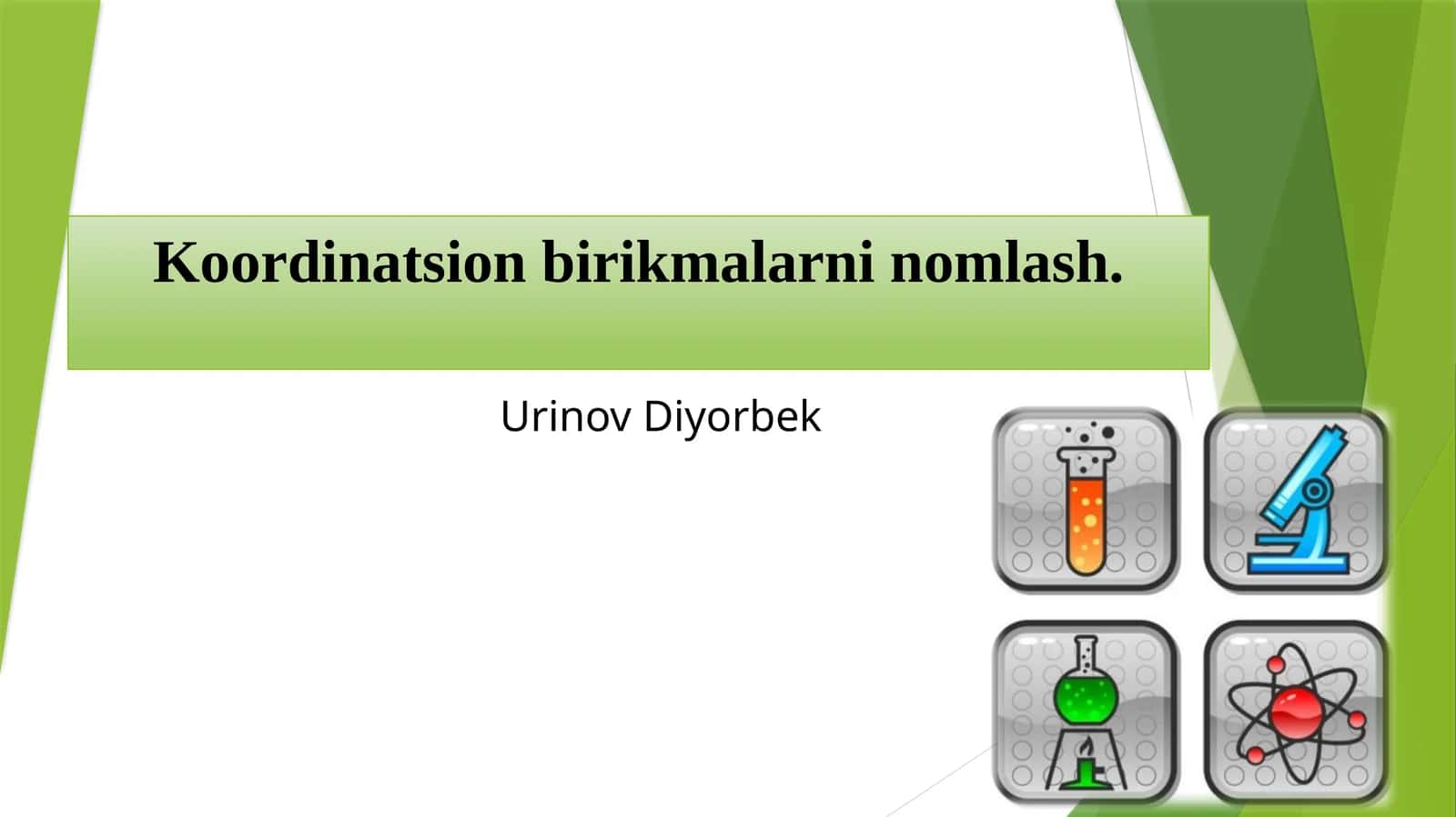 Koordinatsion birikmalarni omlash 1