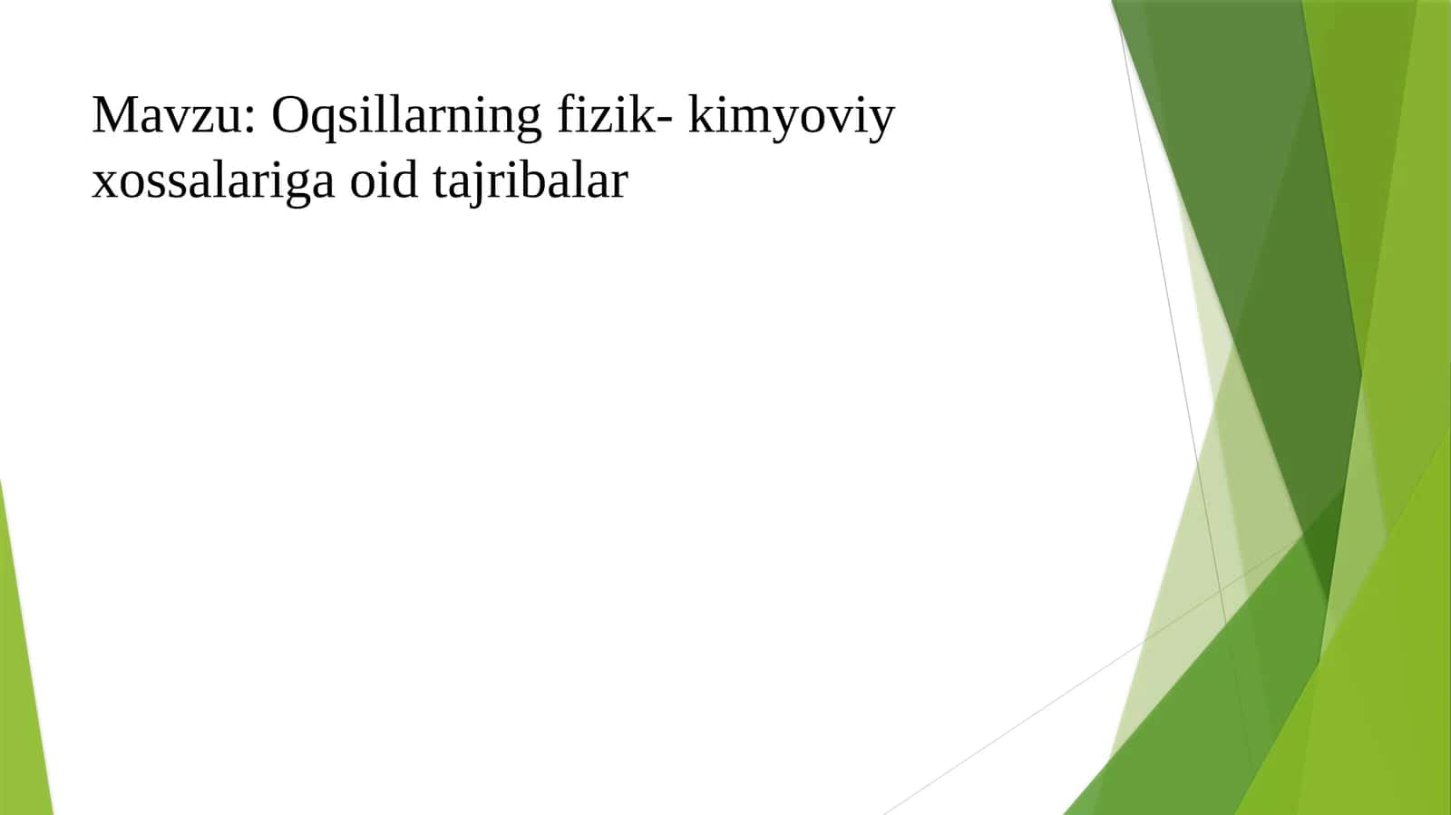 Oqsillarning fizik-kimyoviy xossalari 1