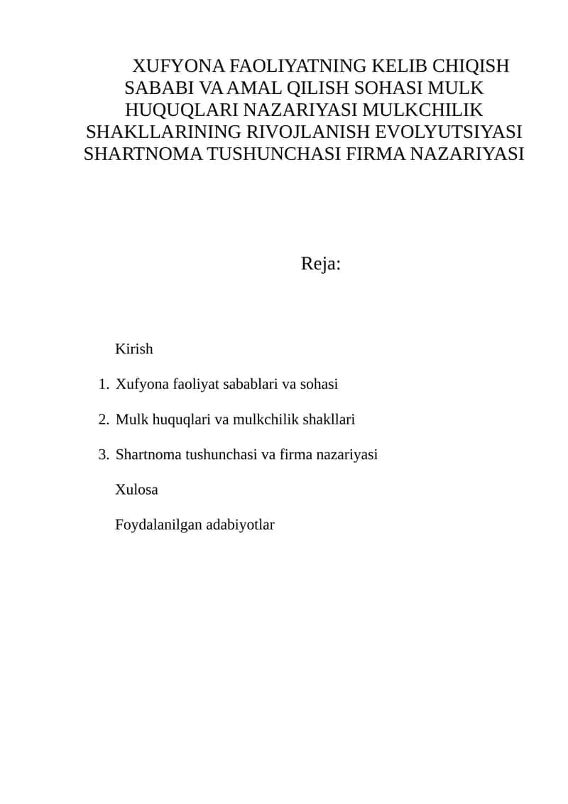Xufyona faoliyatning kelib chiqish sababi va amal qilish sohasi 1