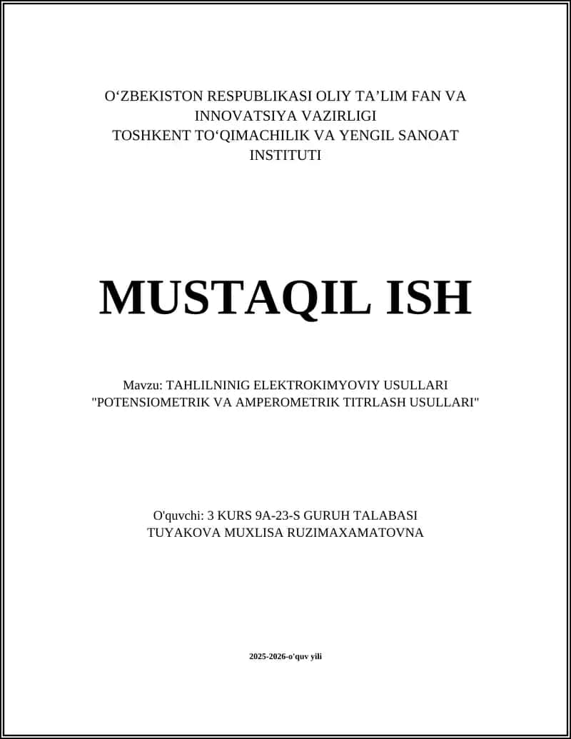 TAHLILNINIG ELEKTROKIMYOVIY USULLARI 1