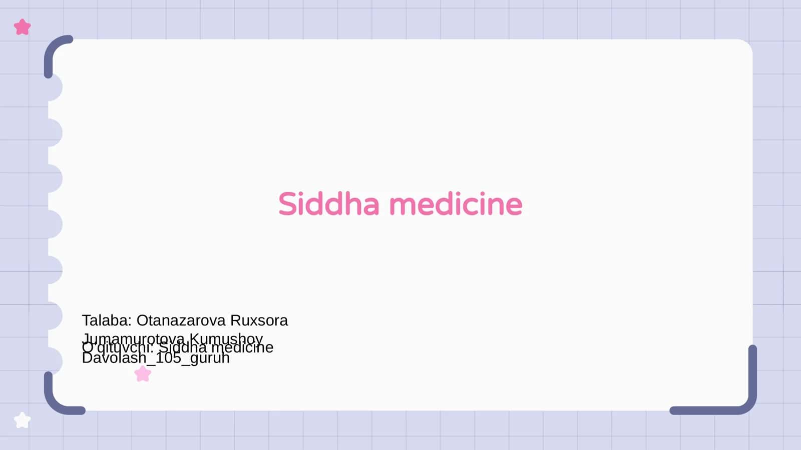Siddha tibbining tarixi 1
