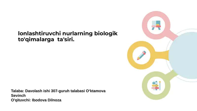Ionlashtiruvchi nurlarning biologik toʻqimalarga taʼsiri 1