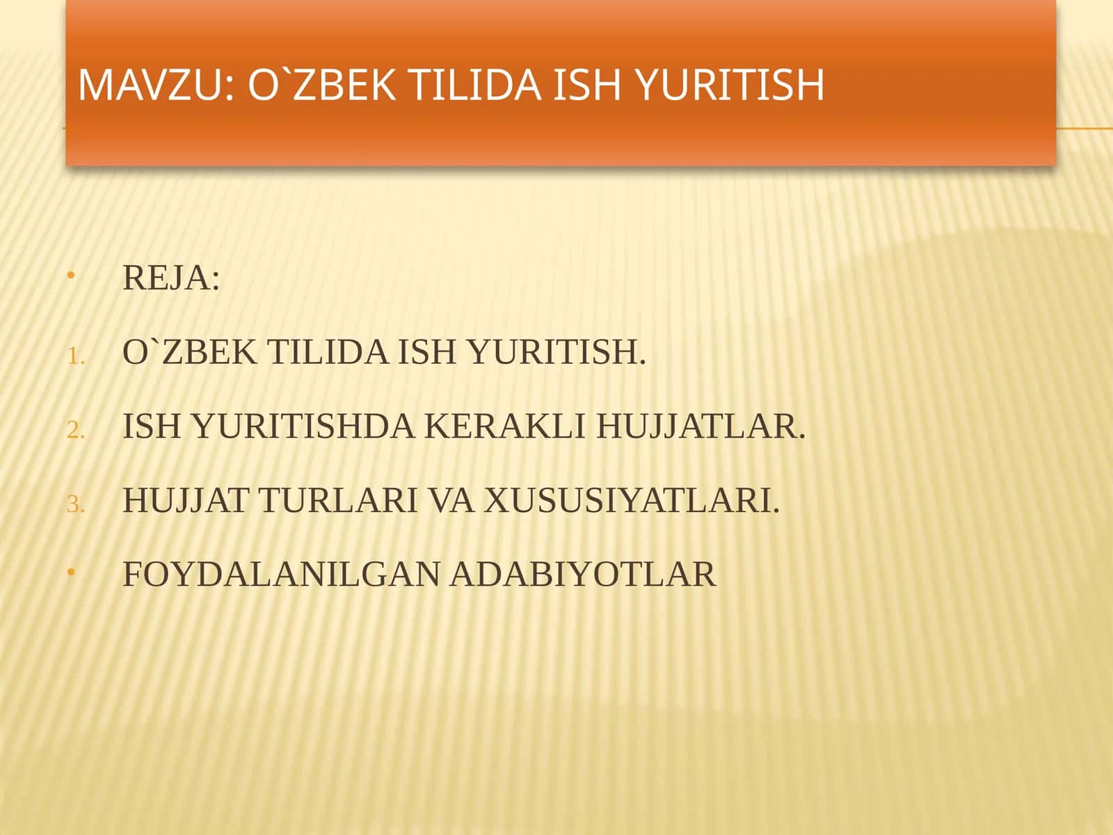 O`zbek tilida ish yuritish 1