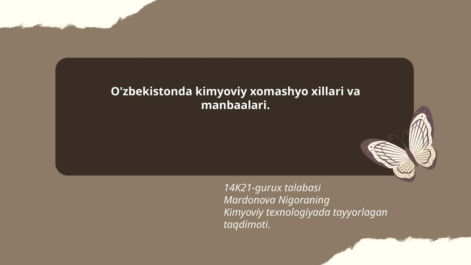 Kimyoviy xomashyo xillari va manbaalari 1