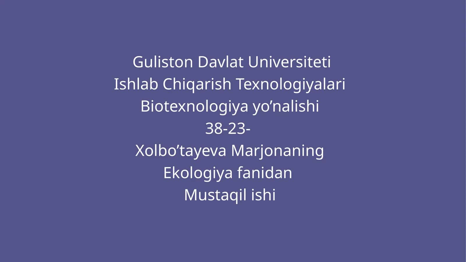 Biotexnologiya yo’nalishi 1