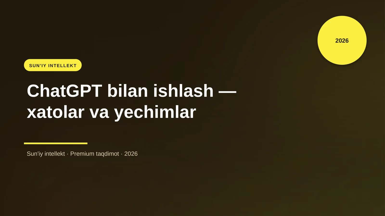 ChatGPT bilan ishlash — xatolar va yechimlar 1