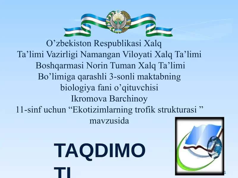 Ekotizimlarning trofik strukturasi 1
