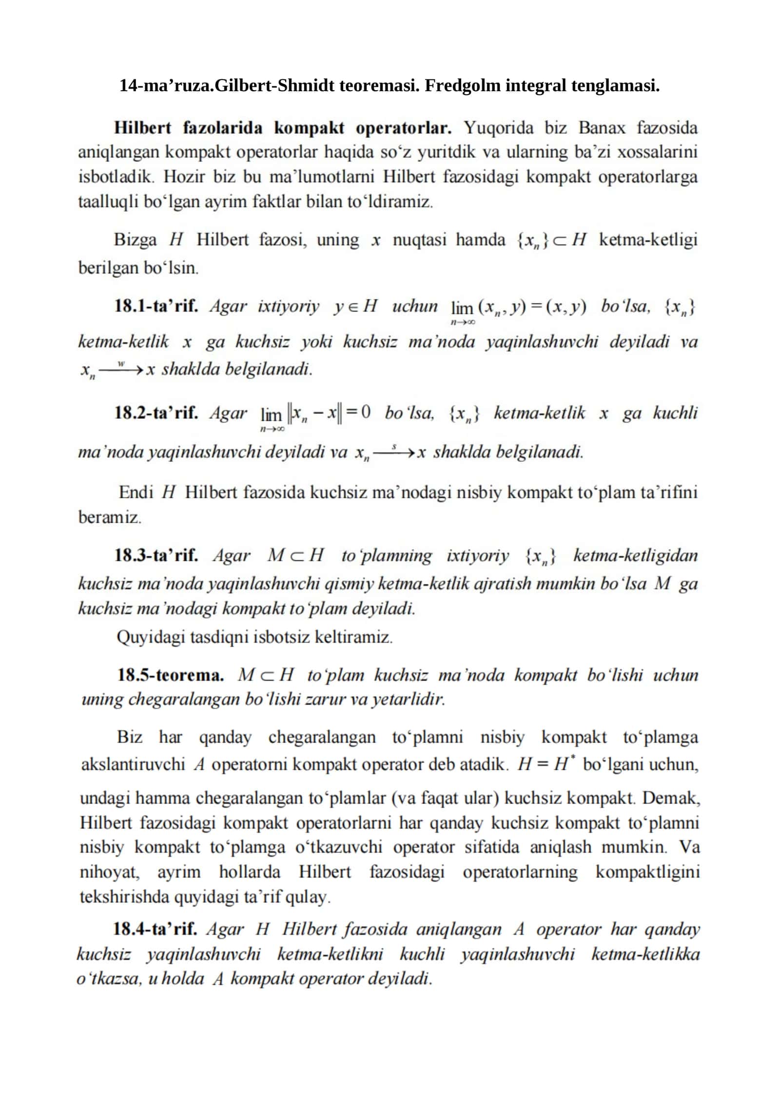 Fredgolm integral tenglamasi 1
