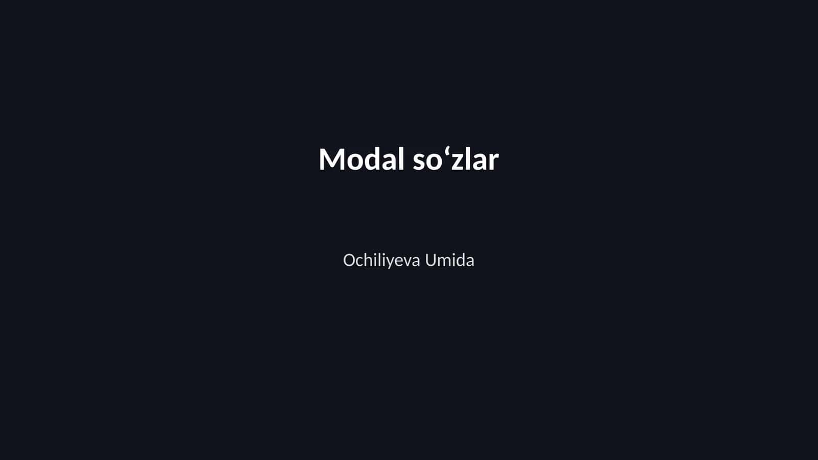 Modal soʻzlar 1