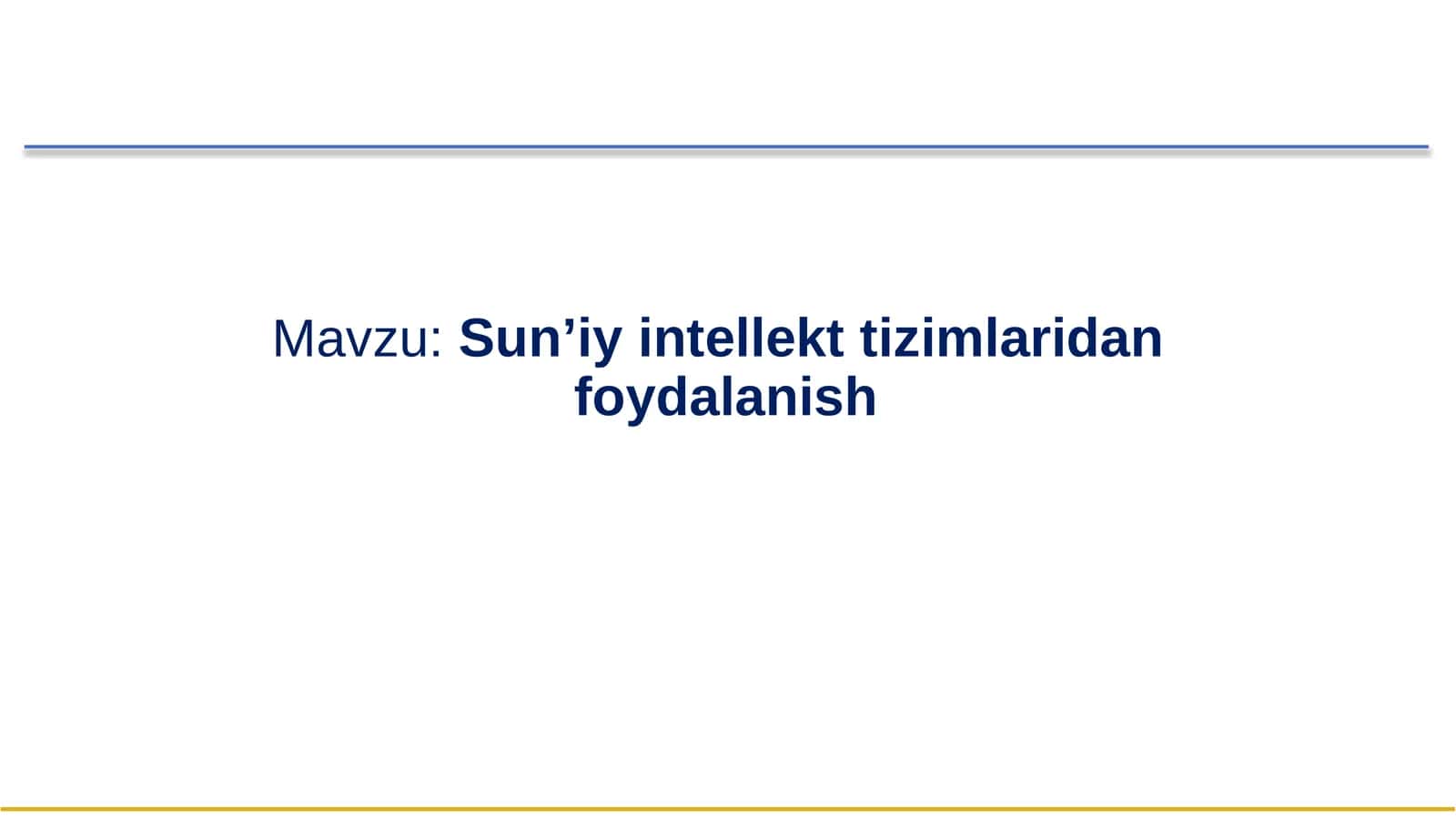 Sun’iy Intellekt Texnologiyalarining Ta'lim Jarayonidagi O'rni 1
