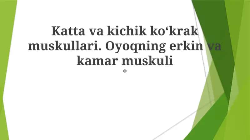Oyoq va Ko'krak Muskullari 1