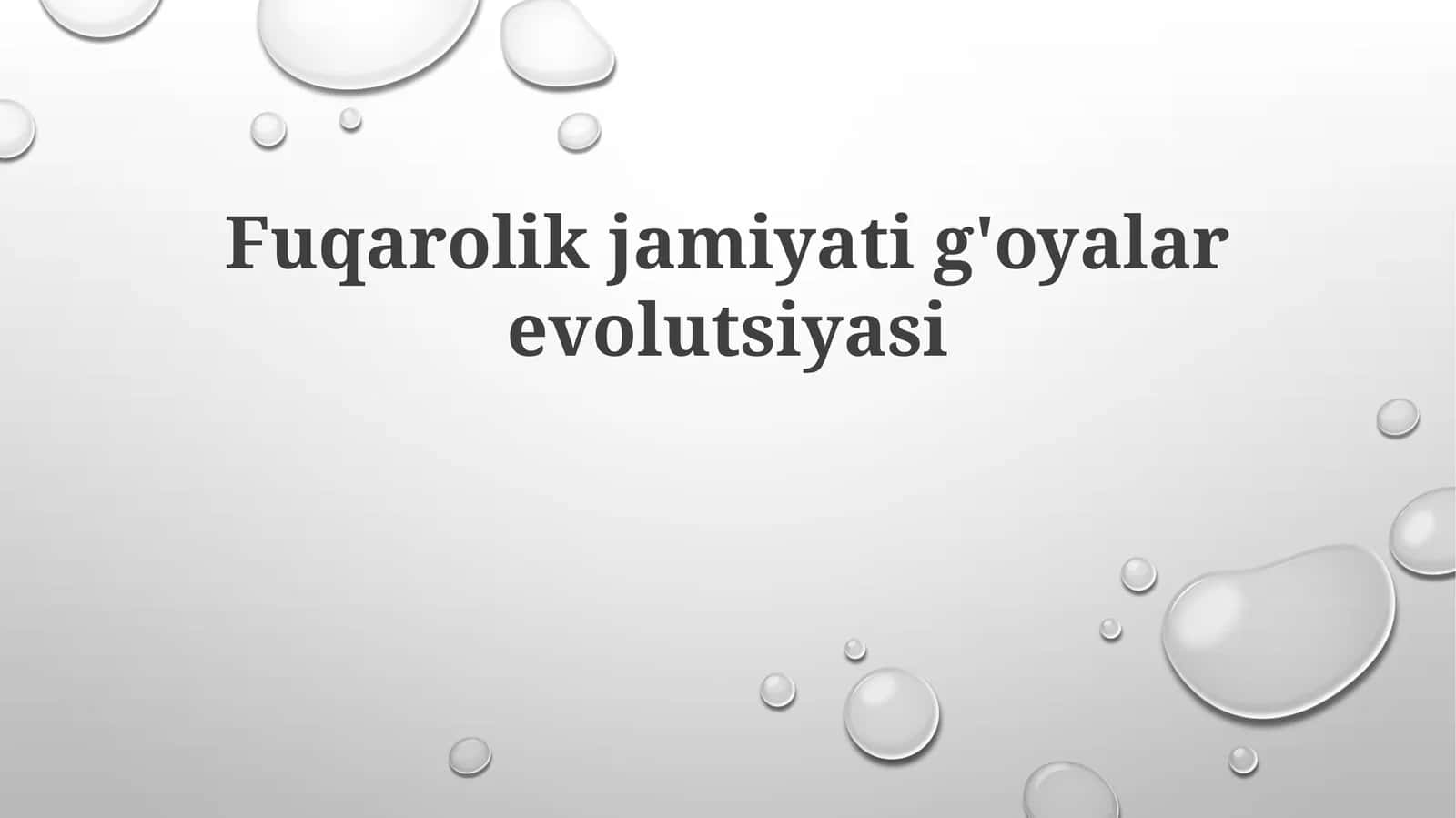 Fuqarolik jamiyatining g'oyalari 1