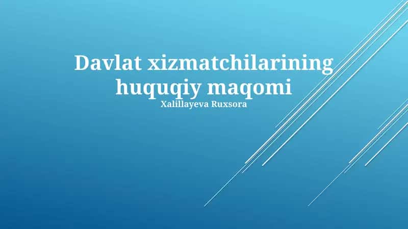 Davlat Xizmatchilarining Huquqiy Maqomi 1