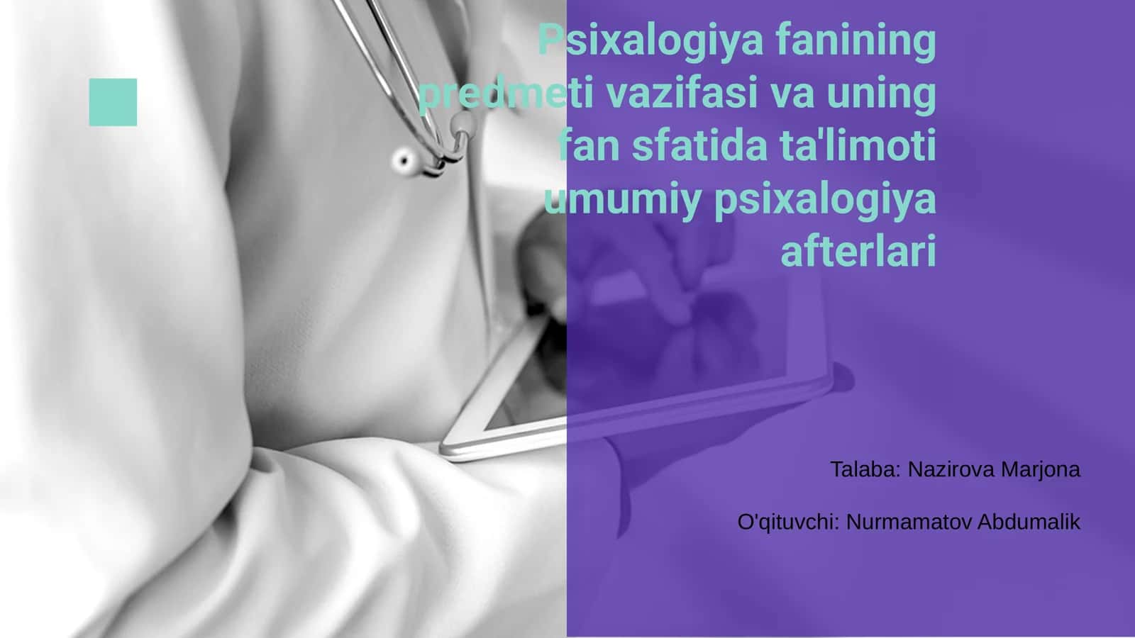 Psixalogiya fanining predmeti 1