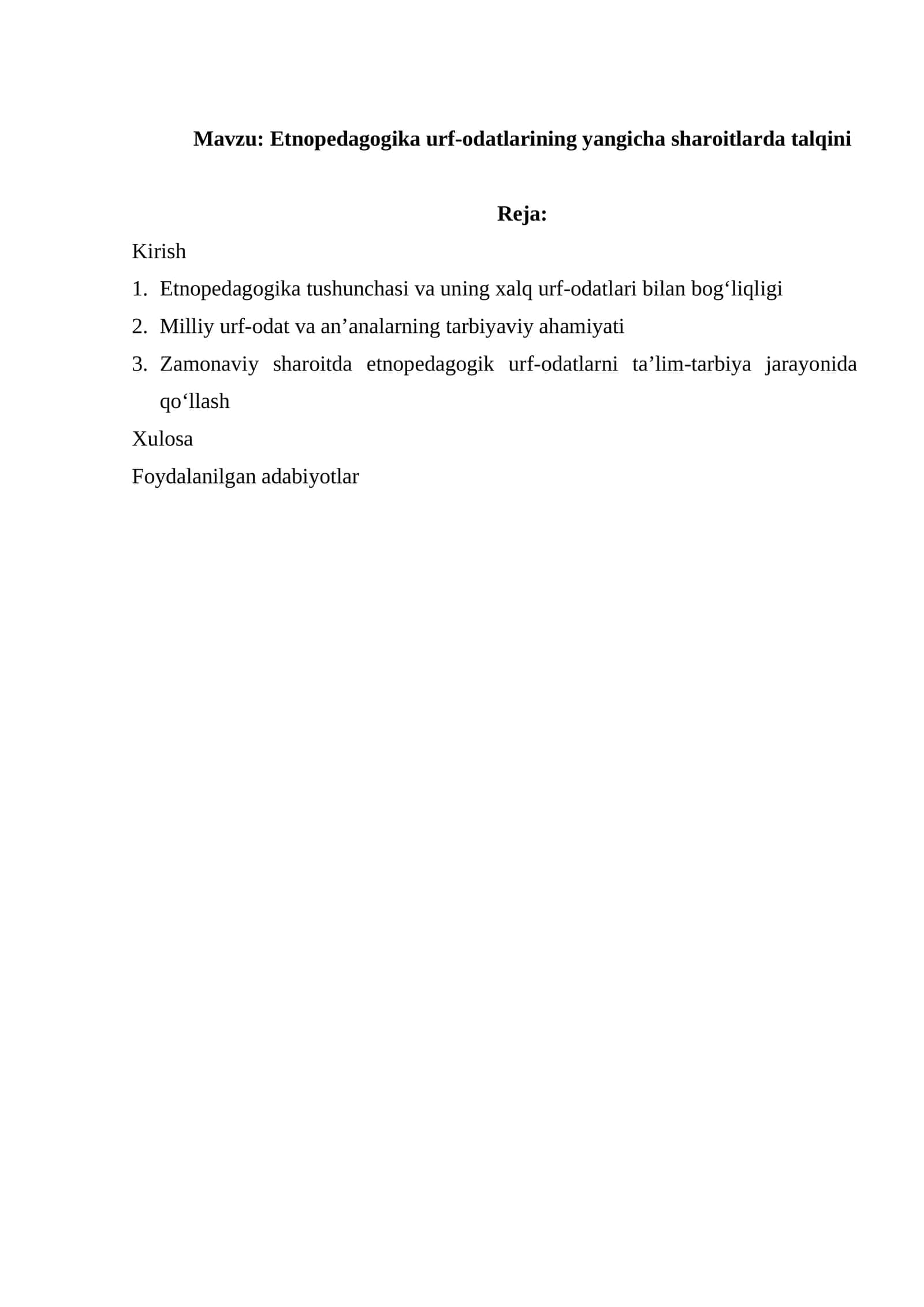 Etnopedagogika urf-odatlarining yangicha sharoitlarda talqini 1
