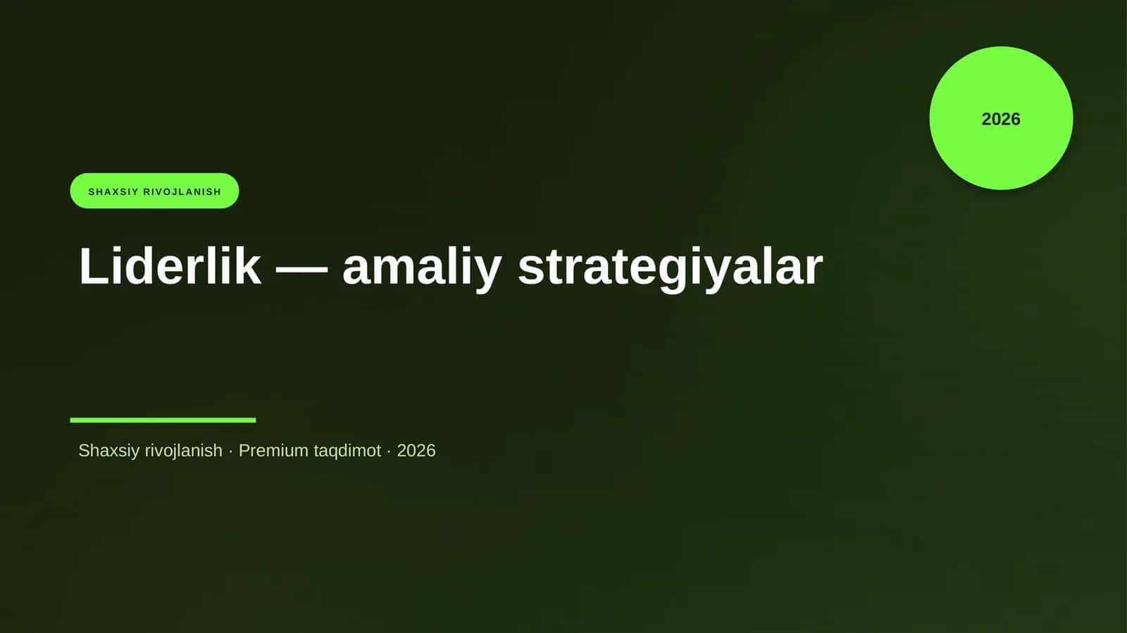 Liderlik — amaliy strategiyalar 1