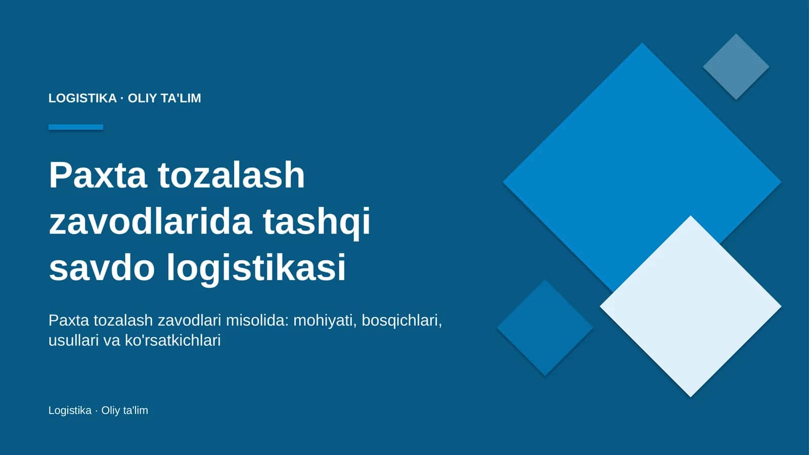 paxta tozalash zavodlarida tashqi savdo logistikasi 5219 1