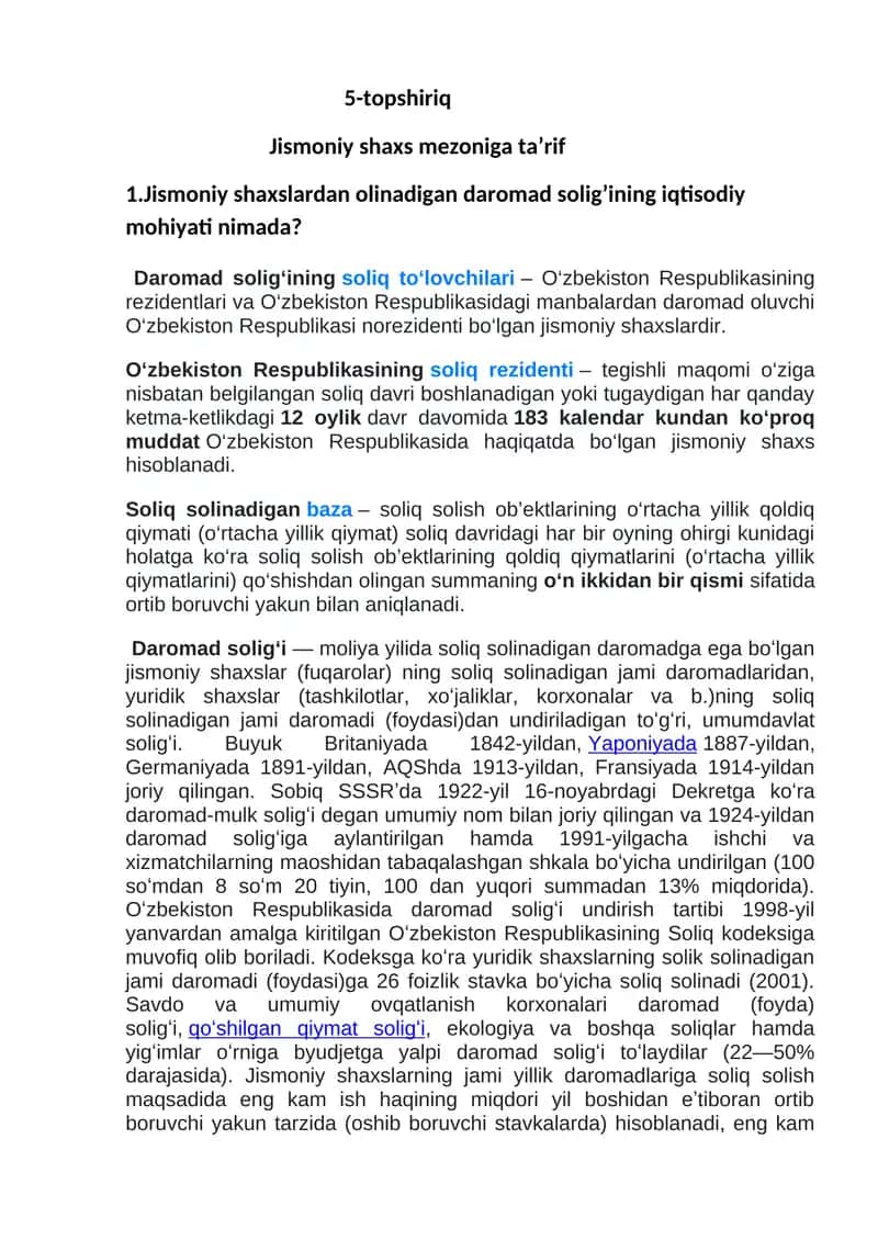Jismoniy shaxs mezoniga ta’rif 1