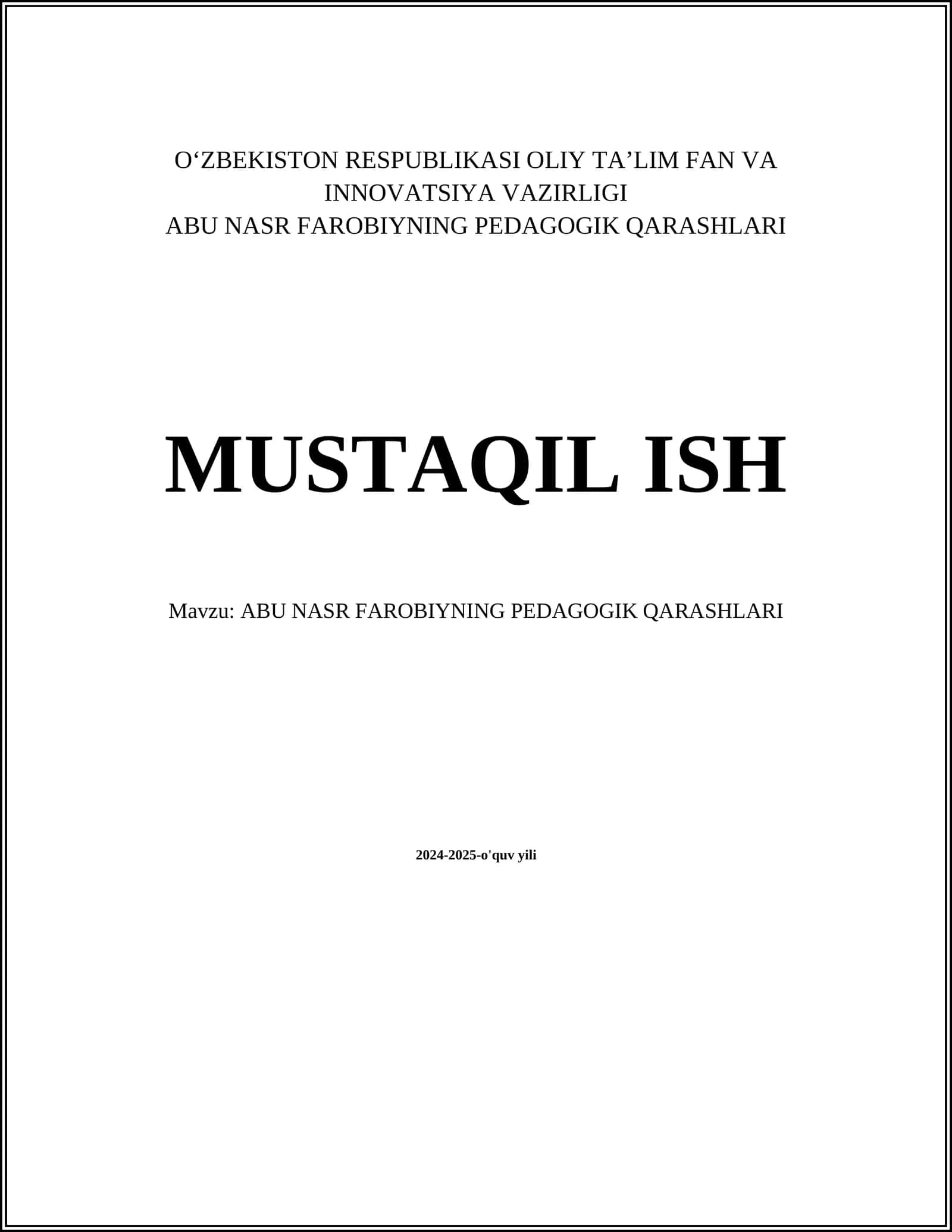 ABU NASR FAROBIYNING PEDAGOGIK QARASHLARI 1