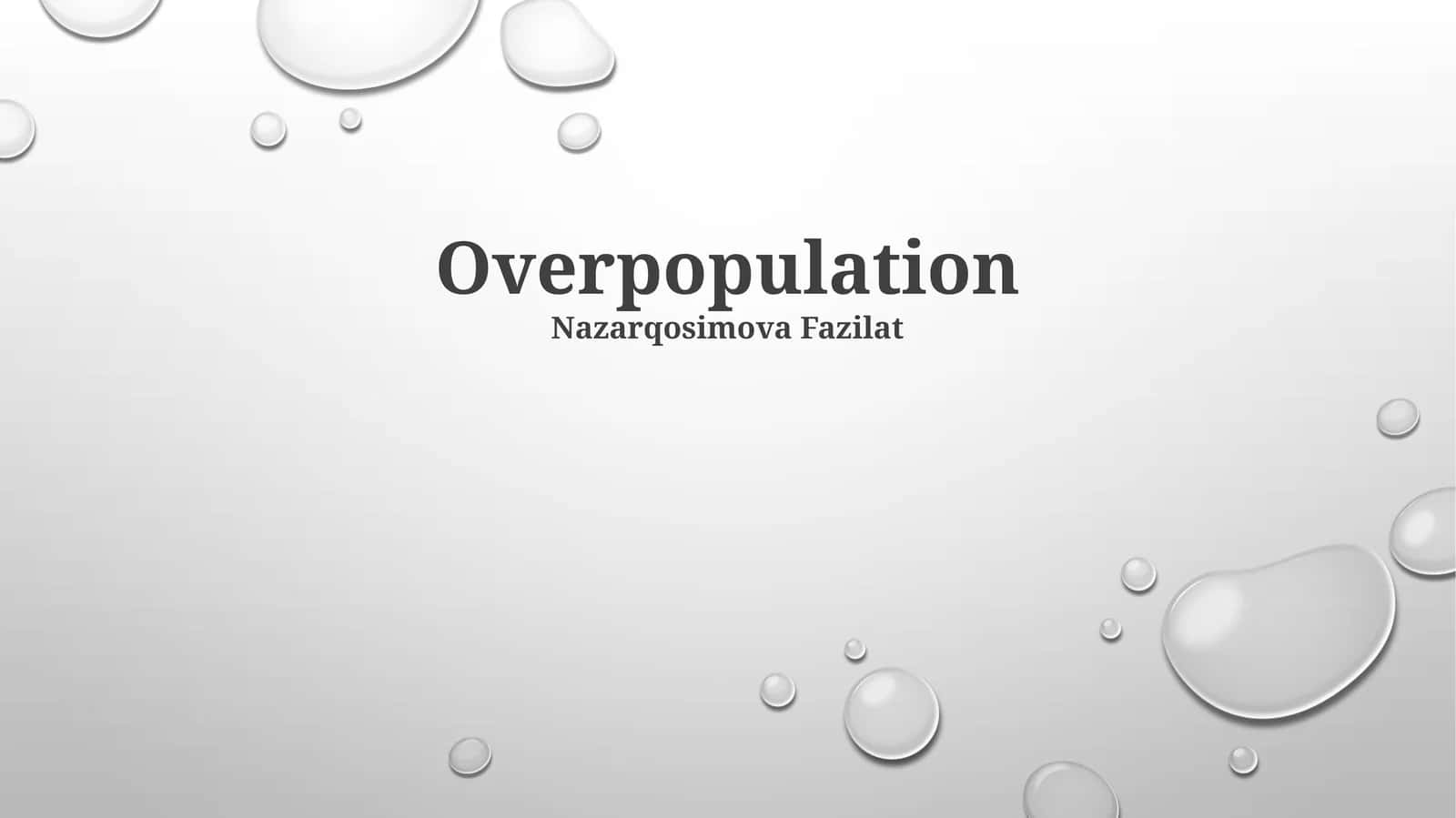 Overpopulation 1