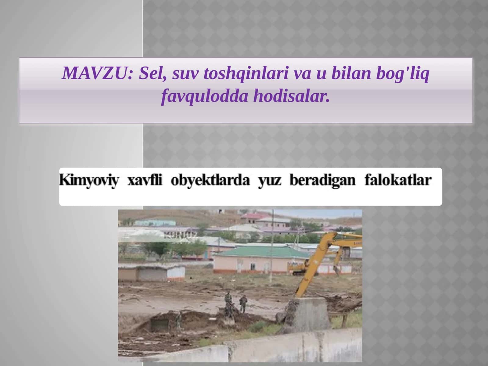 Sel, suv toshqinlari va u bilan bog'liq favqulodda hodisalar 1