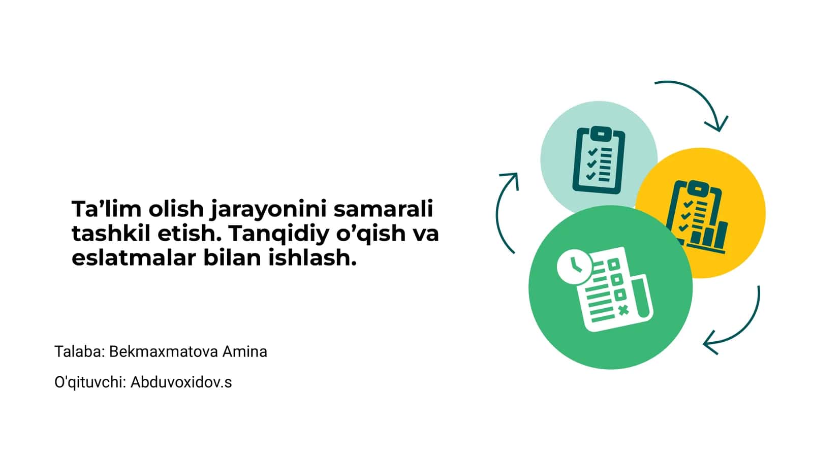 Ta’lim olishni samarali tashkil etish 1