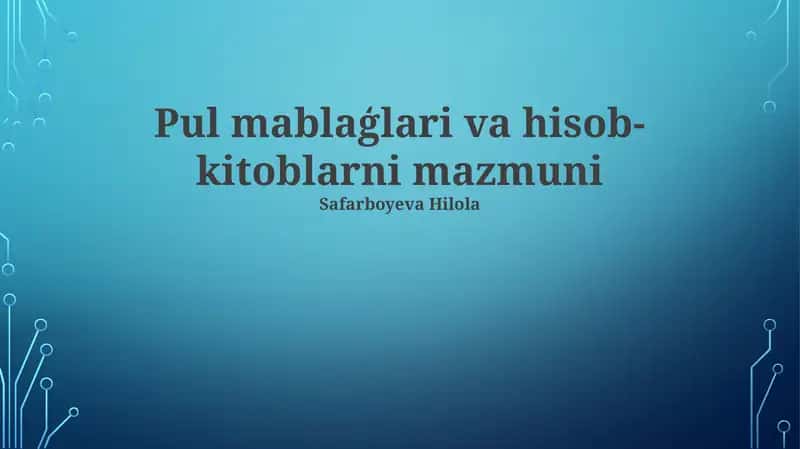 Byudjet hisob-kitoblari 1