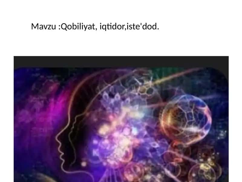 Qobiliyat, iqtidor, iste'dod 1