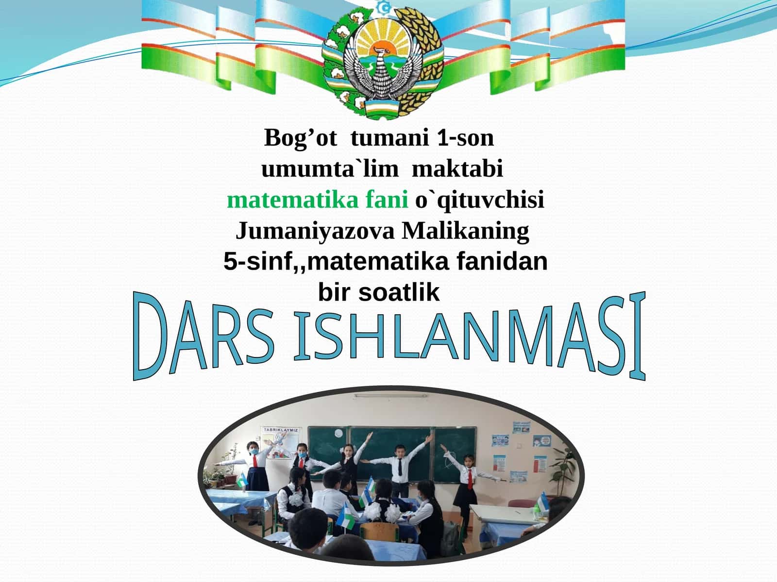 5-sinf Matematika fanidan To'g'ri to'rtburchak va kvadrat yuzi formulalariga doir misollar yechish 1