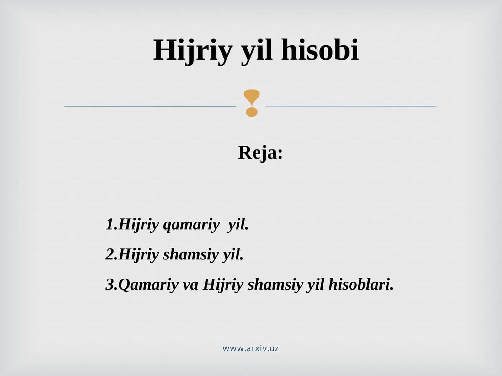Hijriy yil hisobi 1