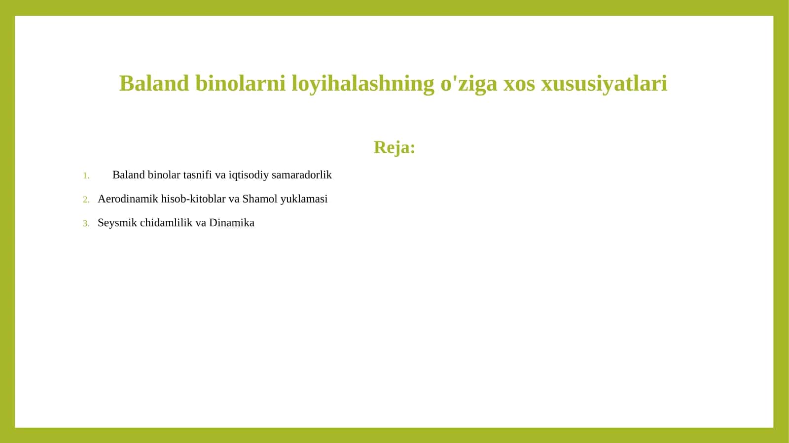 Balandbinolarniloyihalashningo'zigaxosxususiyatlari 1