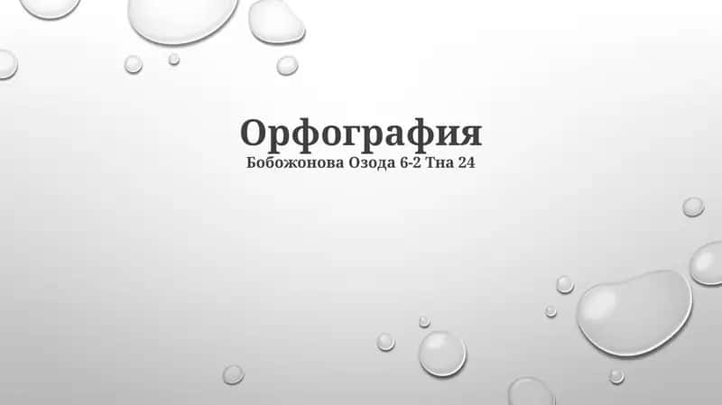 Орфография 1