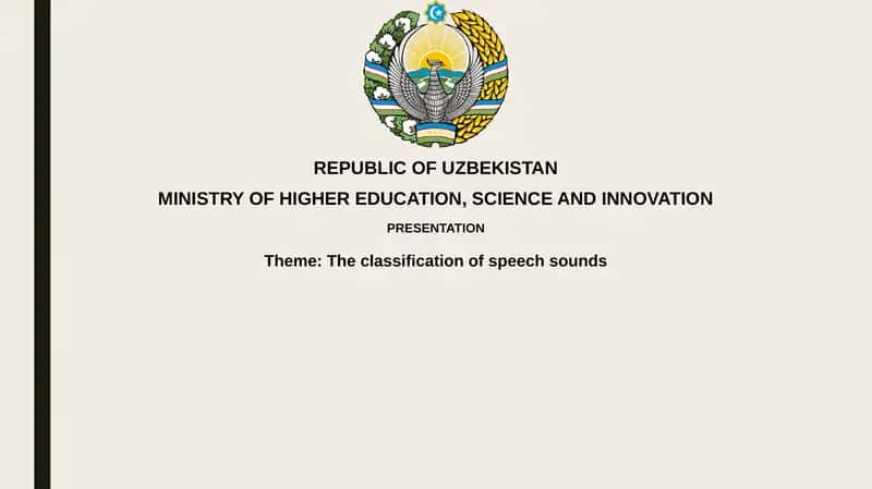 Classification of Speech Sounds 1