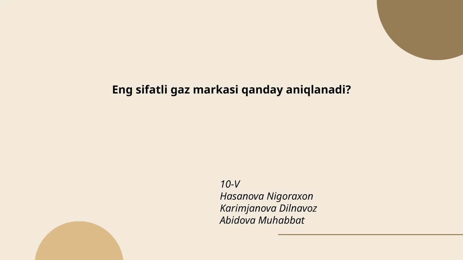 Gaz sifatini aniqlash usullari 1