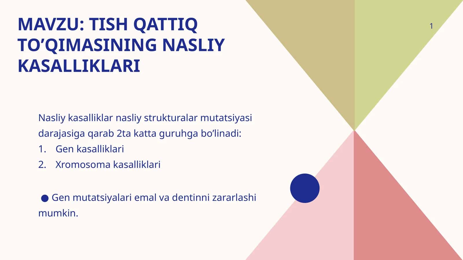 Tishqattiq to'qimasining nasliy kasalliklari 1