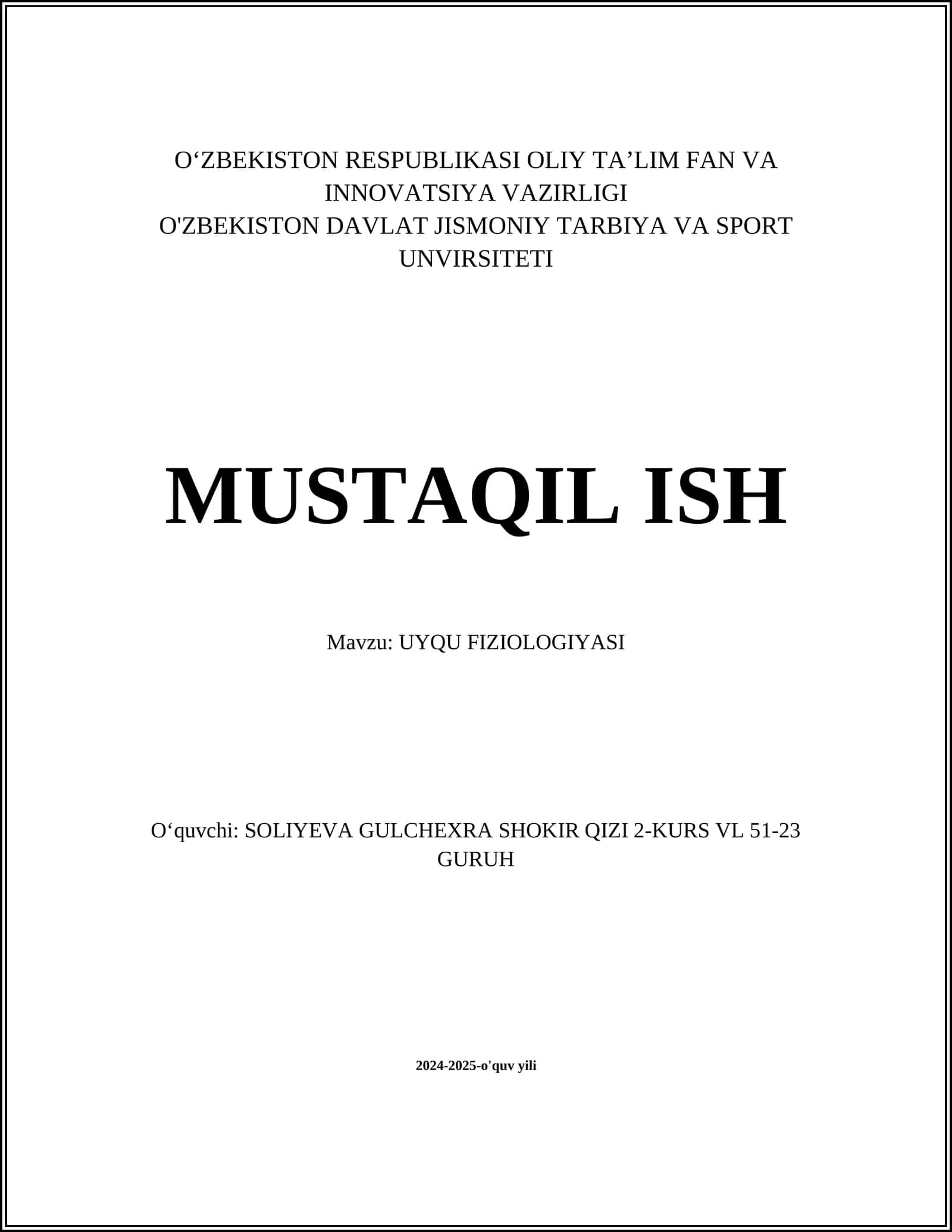 UYQU FIZIOLOGIYASI 1