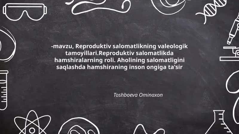 Reproduktiv salomatlikning valeologik tamoyillari 1