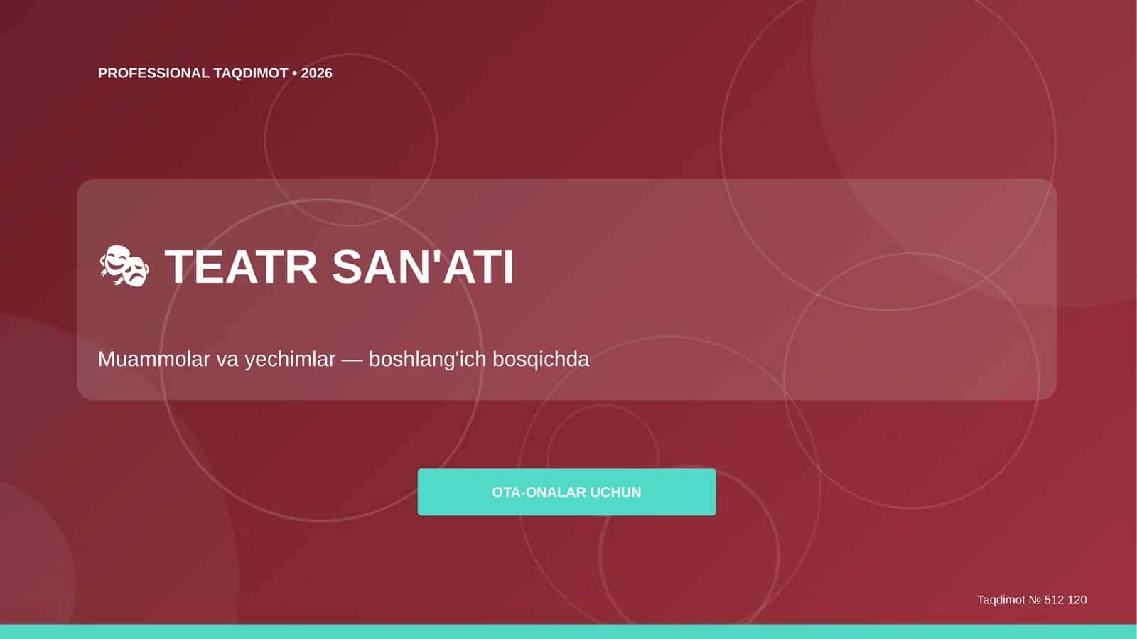 TEATR SAN'ATI Muammolar va yechimlar 1