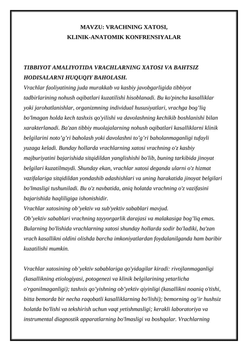 VRACHNING XATOSI 1