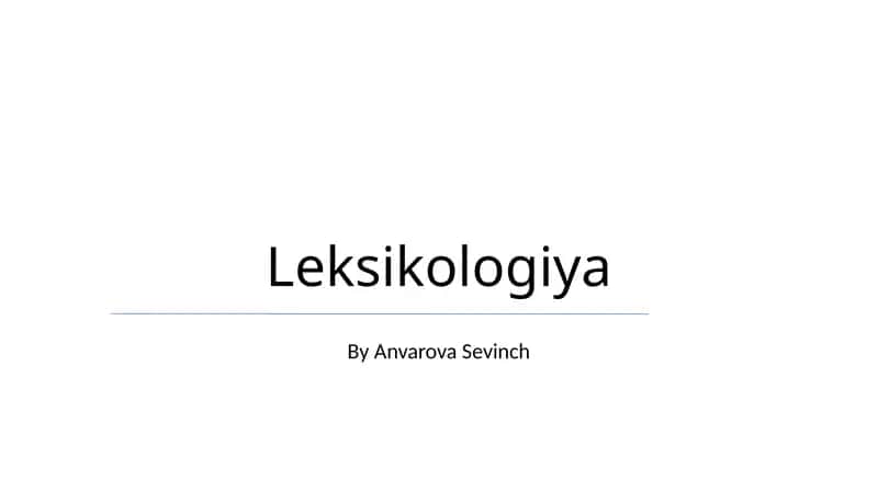 Leksikologiya 1