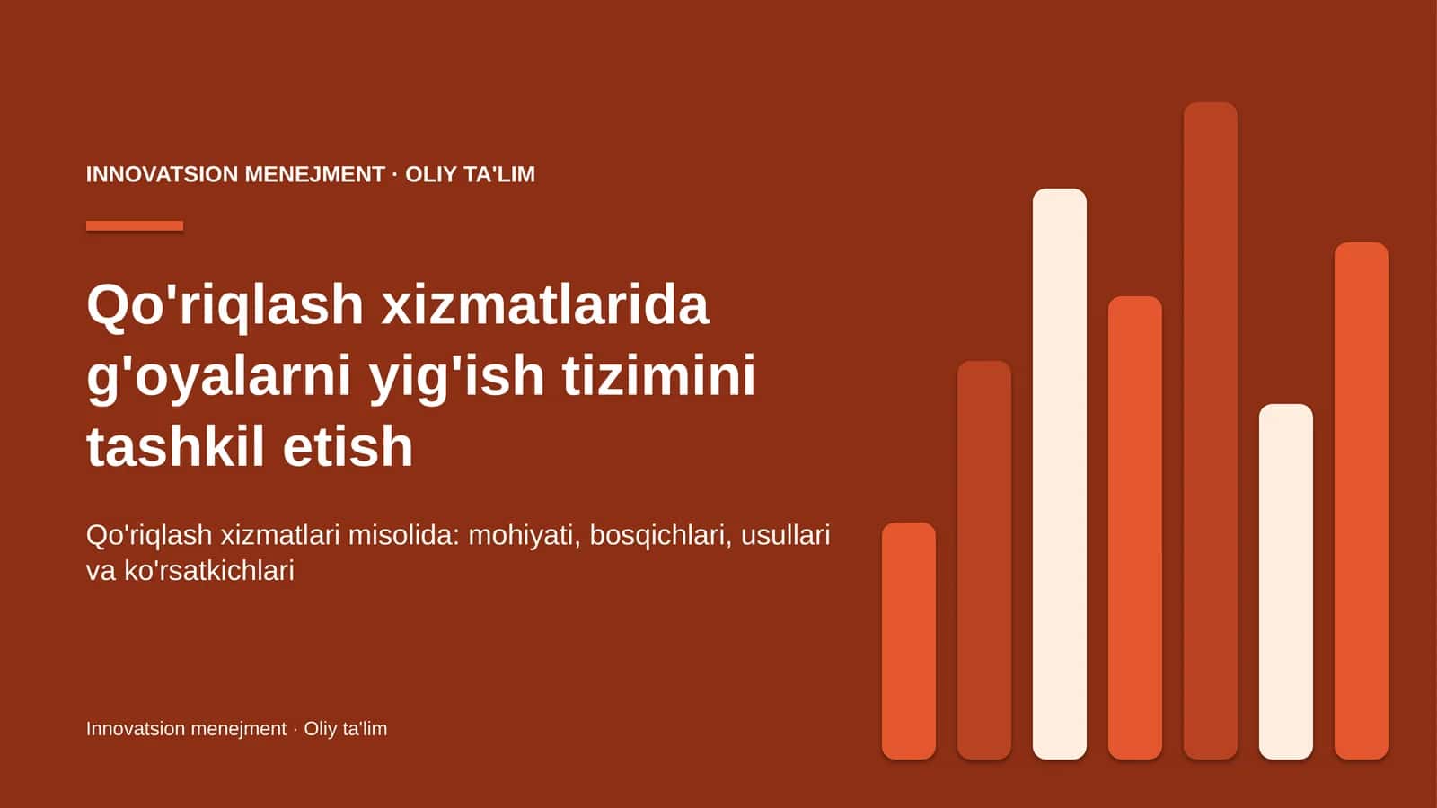qo'riqlash xizmatlarida g'oyalarni yig'ish tizimini tashkil etish 6155 1