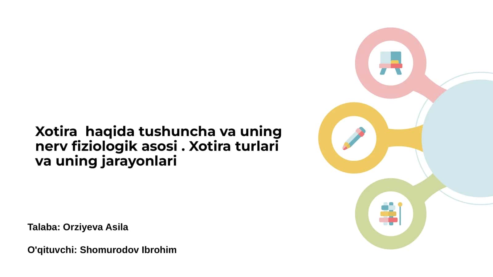 Xotira haqida tushuncha va uning nerv fiziologik asosi 1