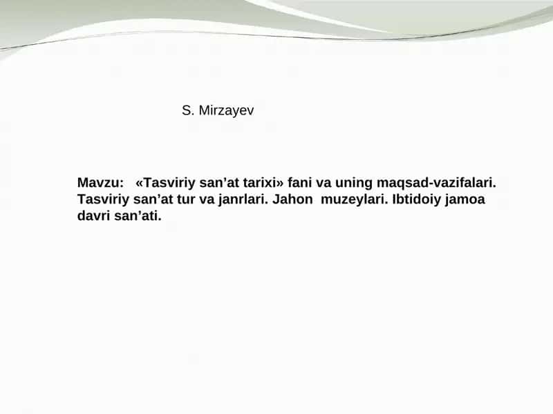 Tasviriy san’at tarixi 1