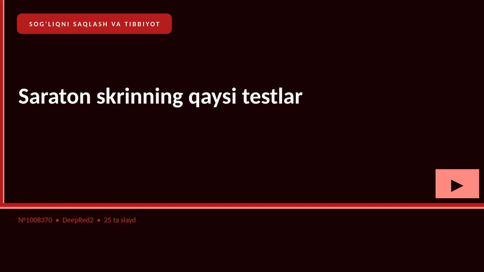 Saraton skrinning qaysi testlar 1