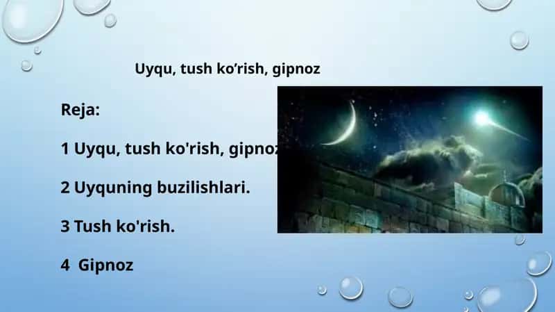 Uyqu, tushko'rish, gipnoz 1