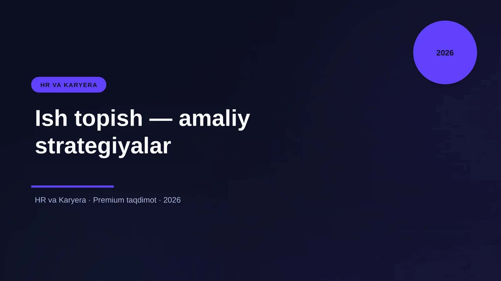 Ish topish — amaliy strategiyalar 1