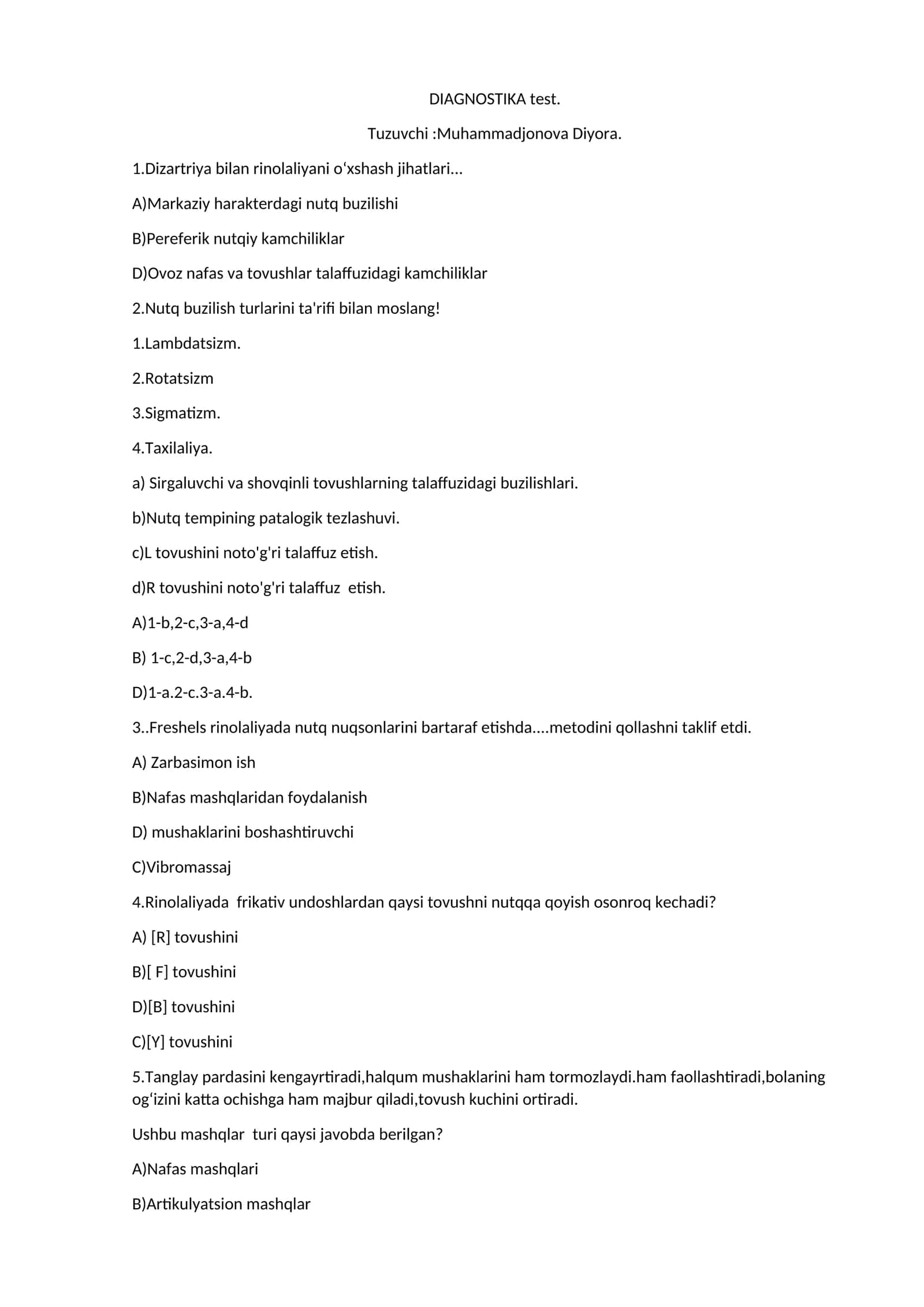 DIAGNOSTIKA test 1