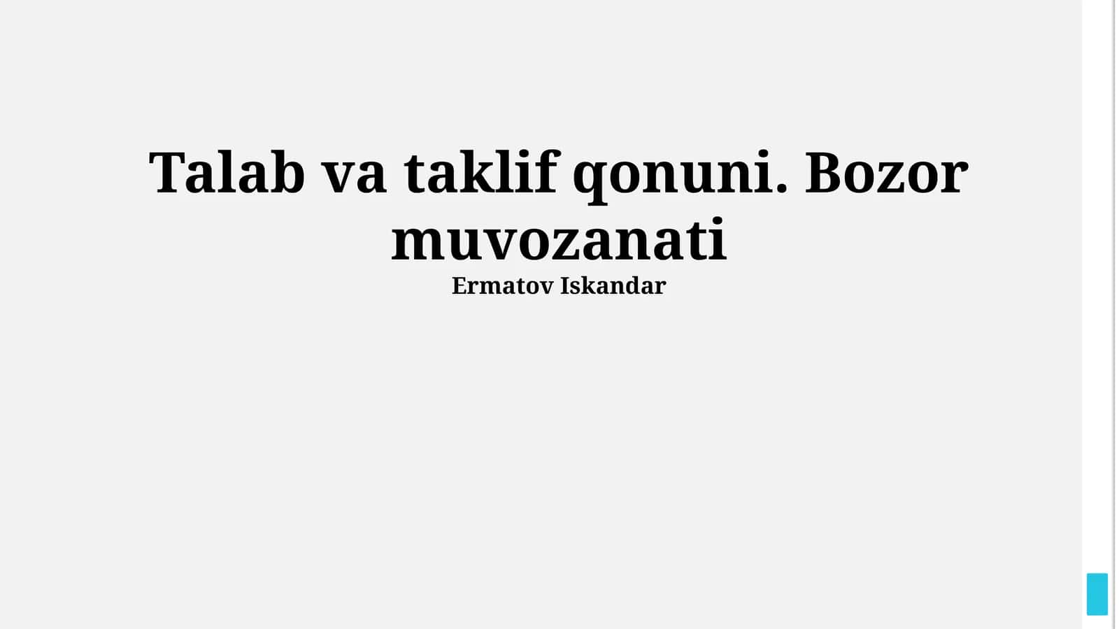 Bozor muvozanati 1