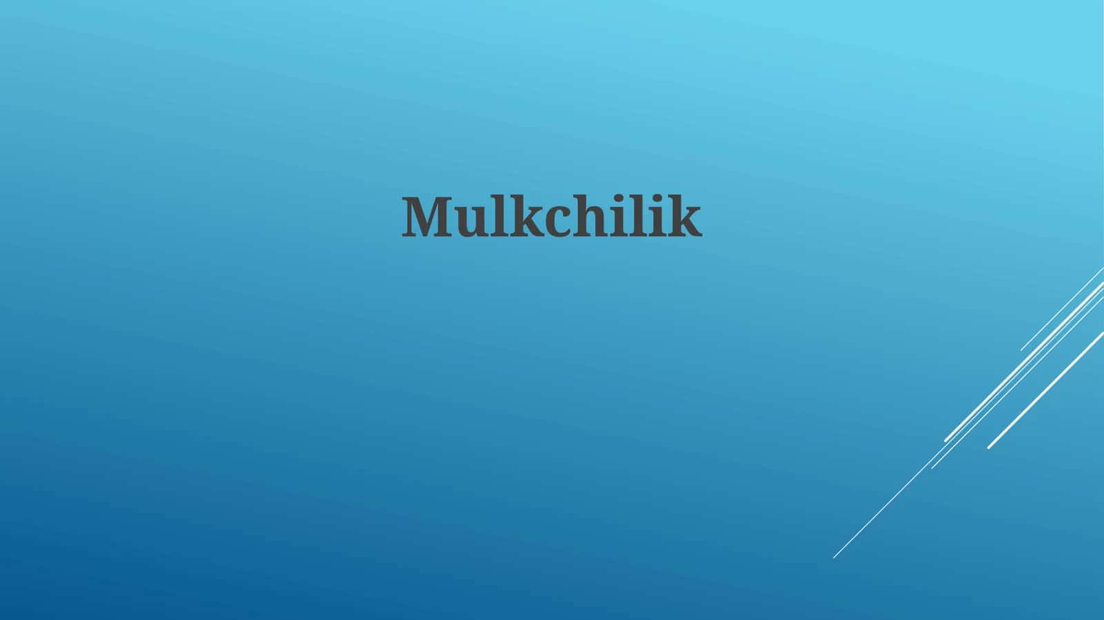 Mulkchilik 1