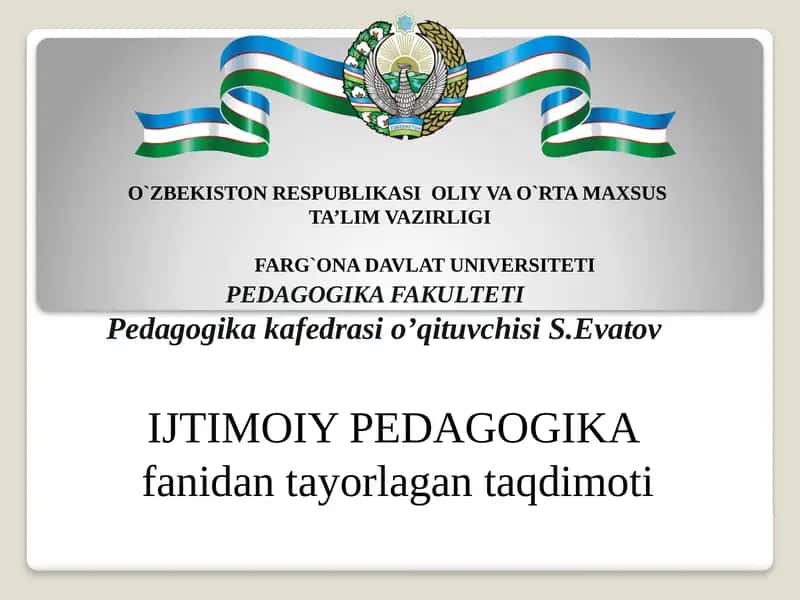 Ijtimoiy Pedagogika 1